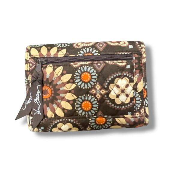 Vera Bradley Retired Canyon Floral Trifold Wallet Snap Zip Purse Clutch Quilted - Picture 3 of 13